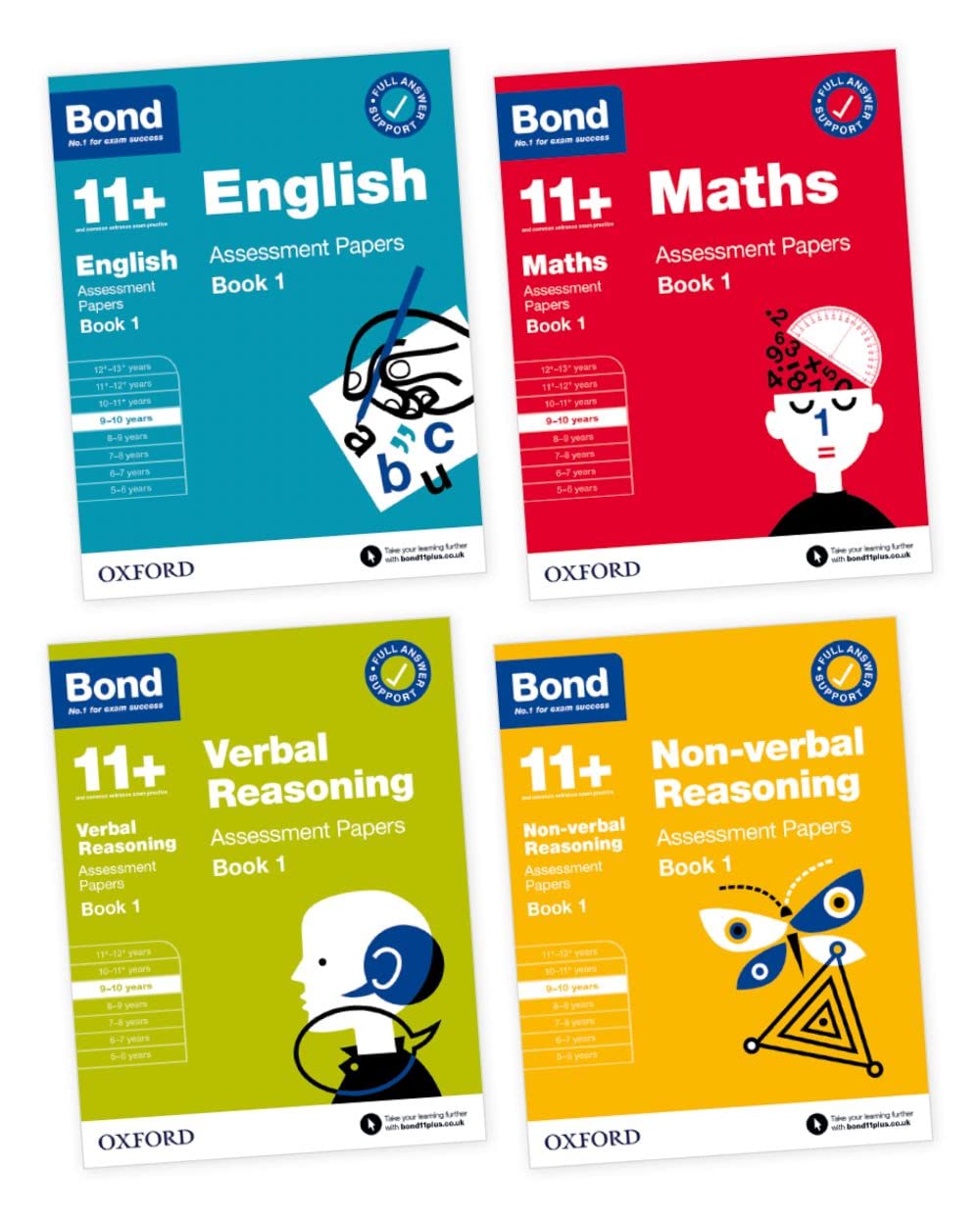 Bond 11+ English, Maths, Verbal Reasoning, Non Verbal Reasoning: Assessment Papers: 9-10 Yrs Bundle-0