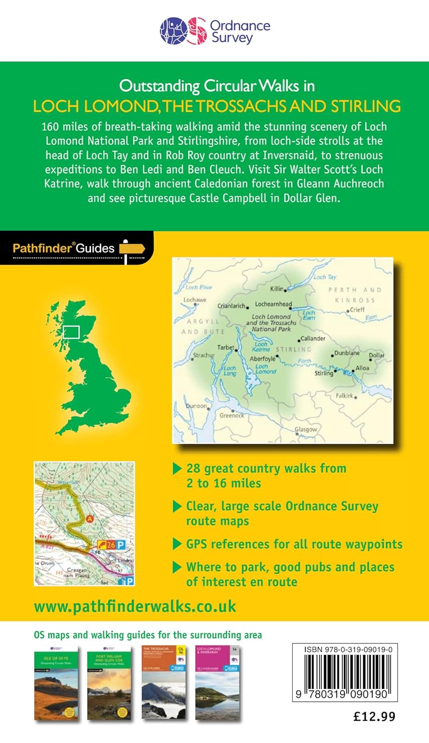 Loch Lomond, The Trossachs & Stirling Pathfinder Walking Guide | Ordnance Survey | Pathfinder 23 | 28 Outstanding Circular Walks | Scotland | Nature | Walks | Adventure (Pathfinder Guides)-1