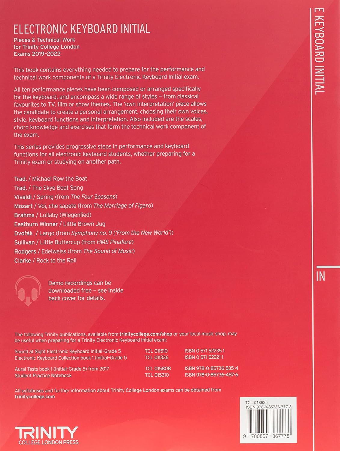 Trinity College London Electronic Keyboard Exam Pieces & Technical Work From 2019: Initial Grade: And Technical Work - Initial Grade-1