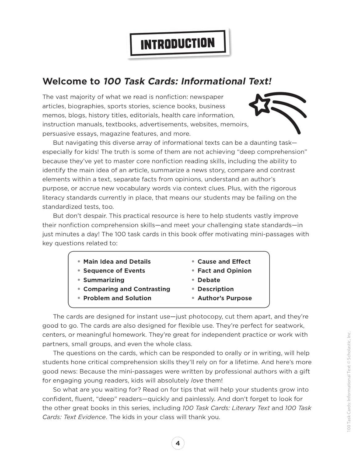 100 Task Cards: Informational Text: Reproducible Mini-Passages with Key Questions to Boost Reading Comprehension Skills-2