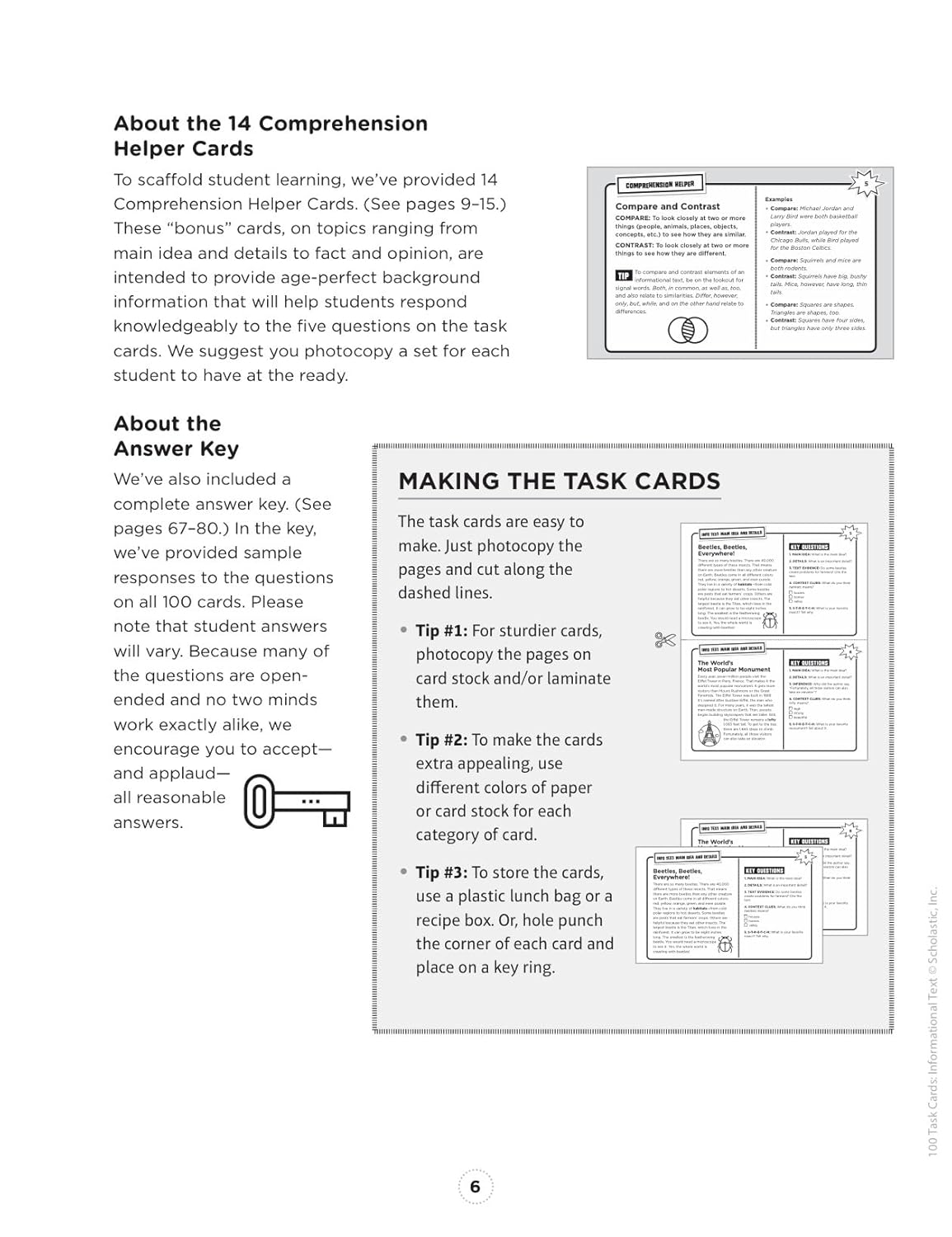 100 Task Cards: Informational Text: Reproducible Mini-Passages with Key Questions to Boost Reading Comprehension Skills-4