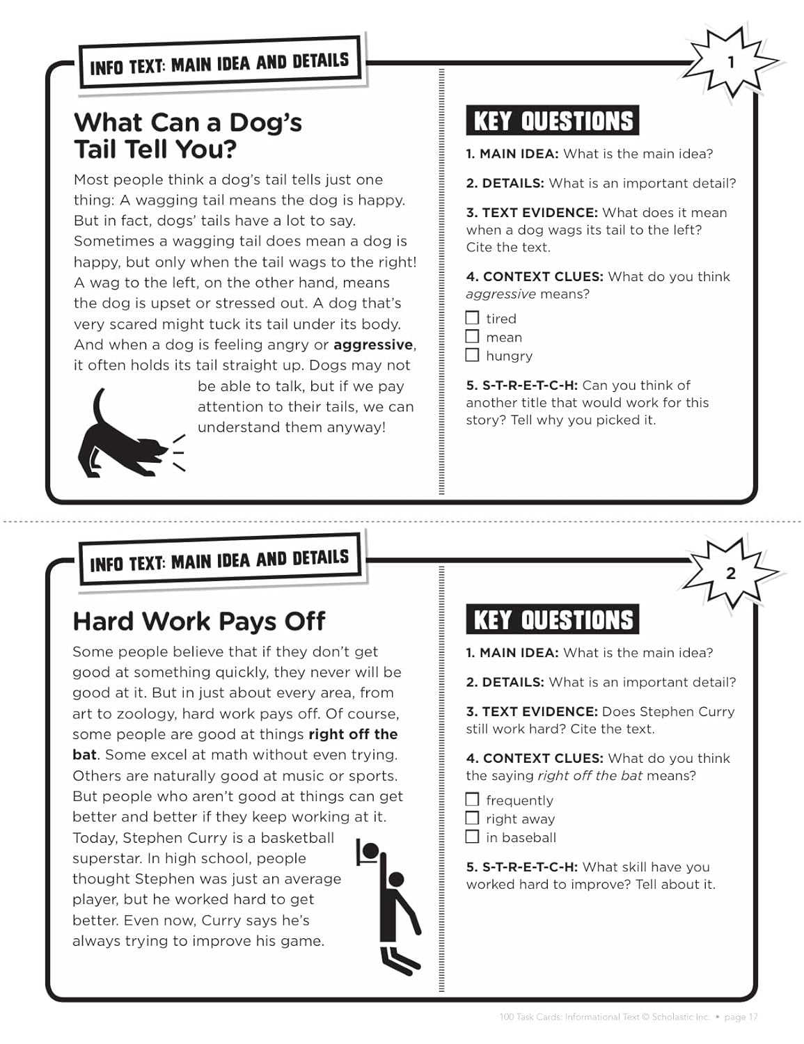 100 Task Cards: Informational Text: Reproducible Mini-Passages with Key Questions to Boost Reading Comprehension Skills-8