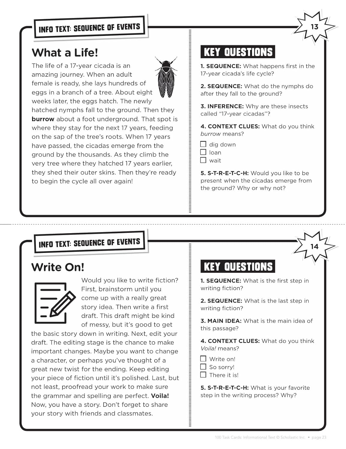 100 Task Cards: Informational Text: Reproducible Mini-Passages with Key Questions to Boost Reading Comprehension Skills-9