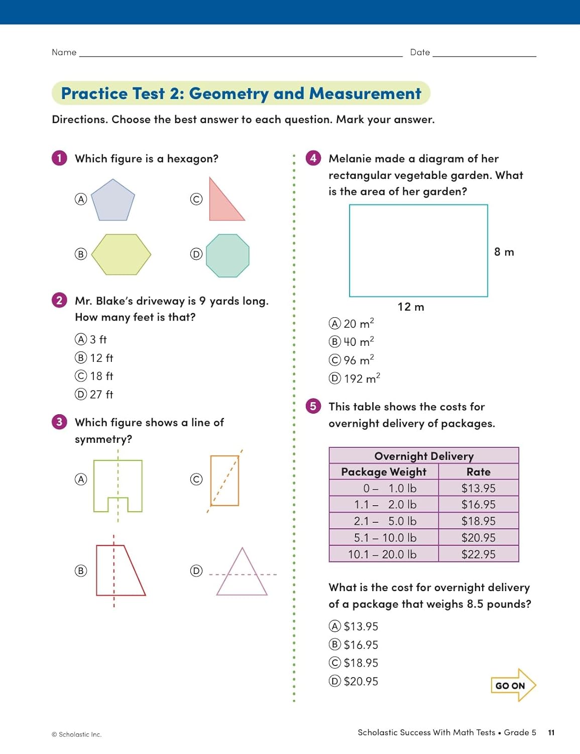 Scholastic Success with Math Tests Grade 5 Workbook-5