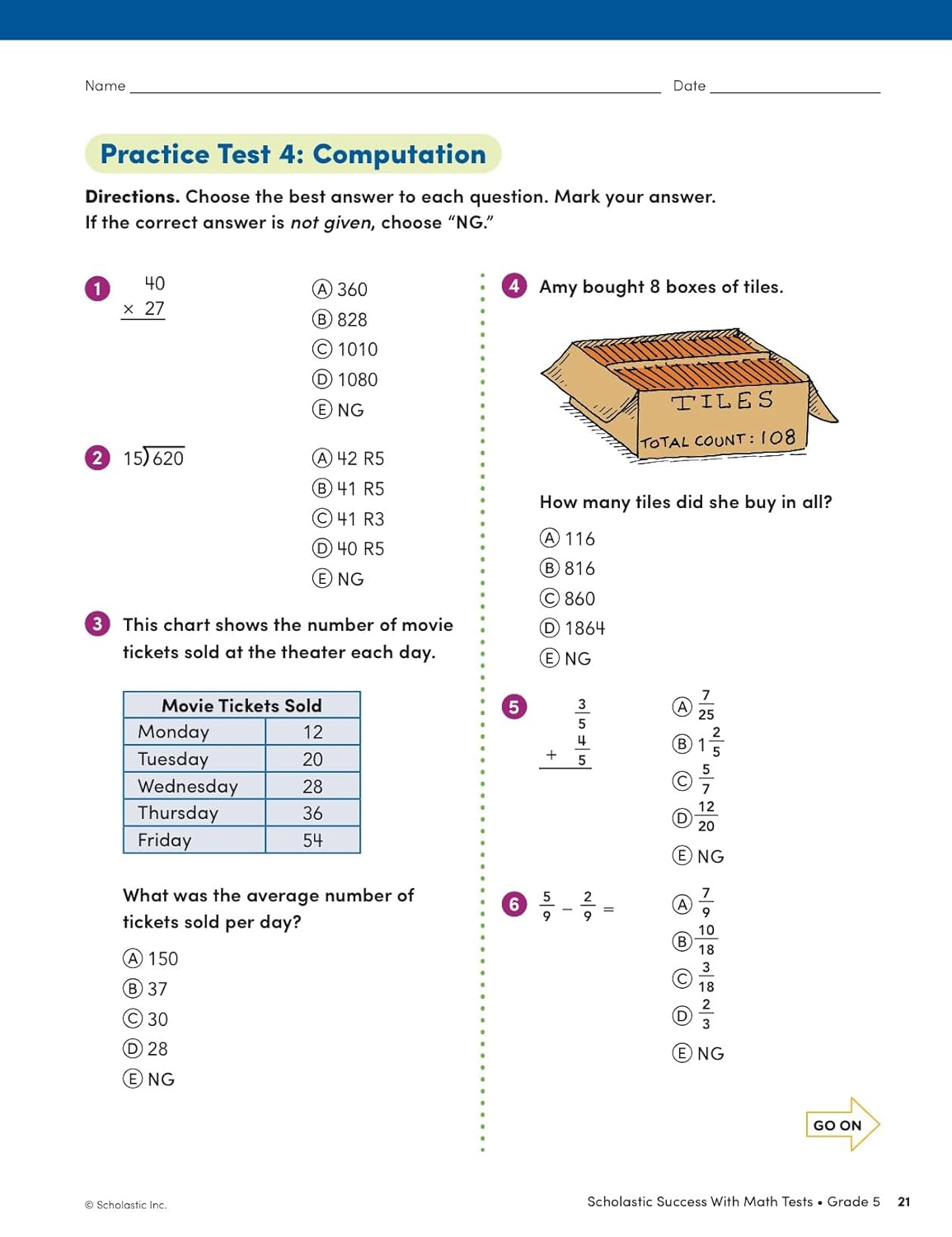 Scholastic Success with Math Tests Grade 5 Workbook-7