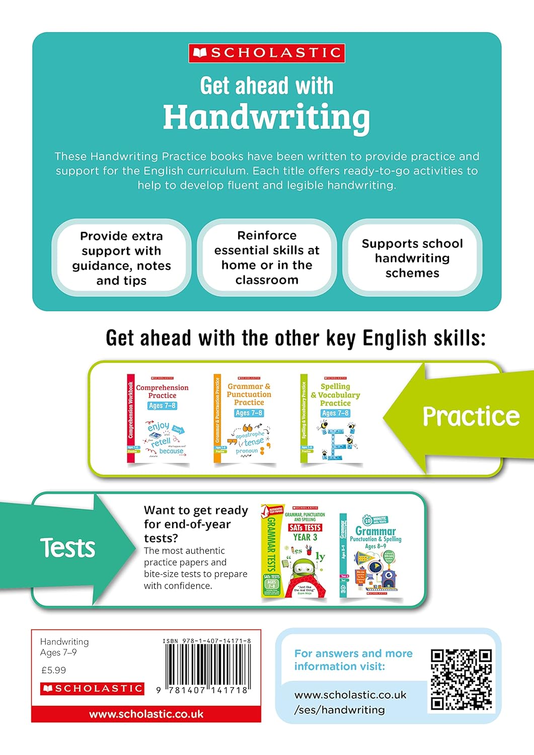 Handwriting practice activities for children ages 7-9 (Year 3-4). Perfect for Home Learning.: (Scholastic English Skills)-1