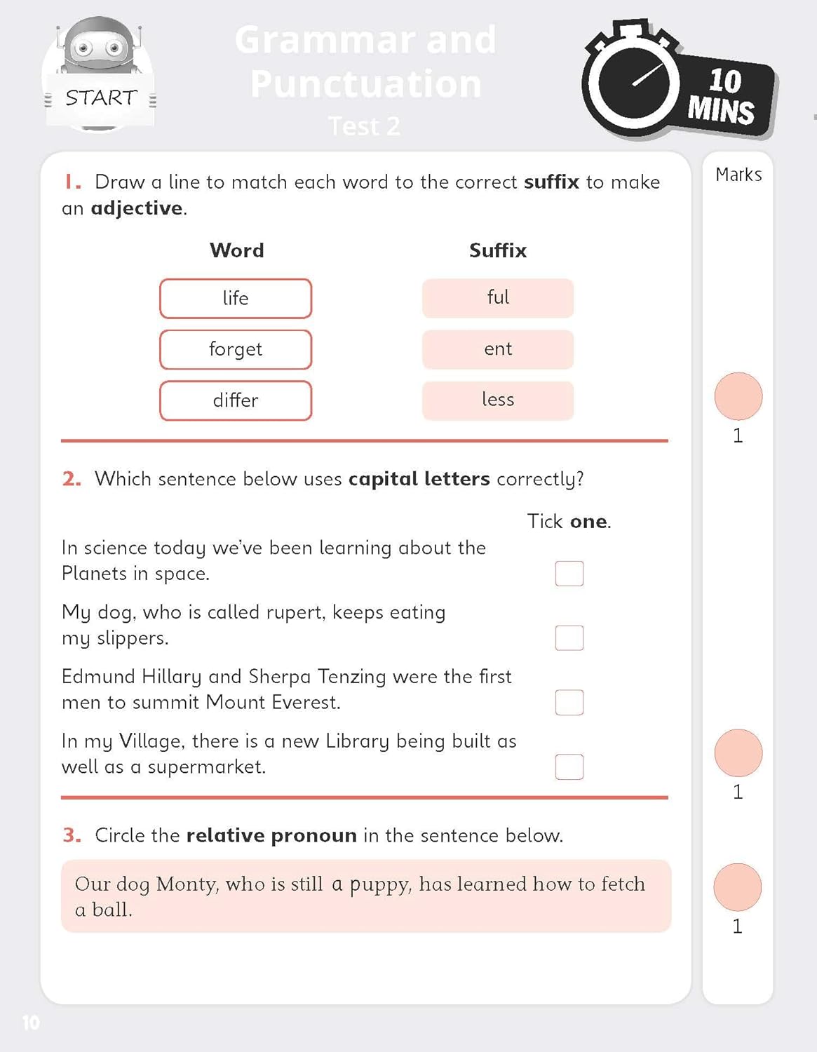 Quick test grammar, reading and maths activities for children ages 9-10 (Year 5). Perfect for Home Learning. (10 Minute SATs Tests)-2