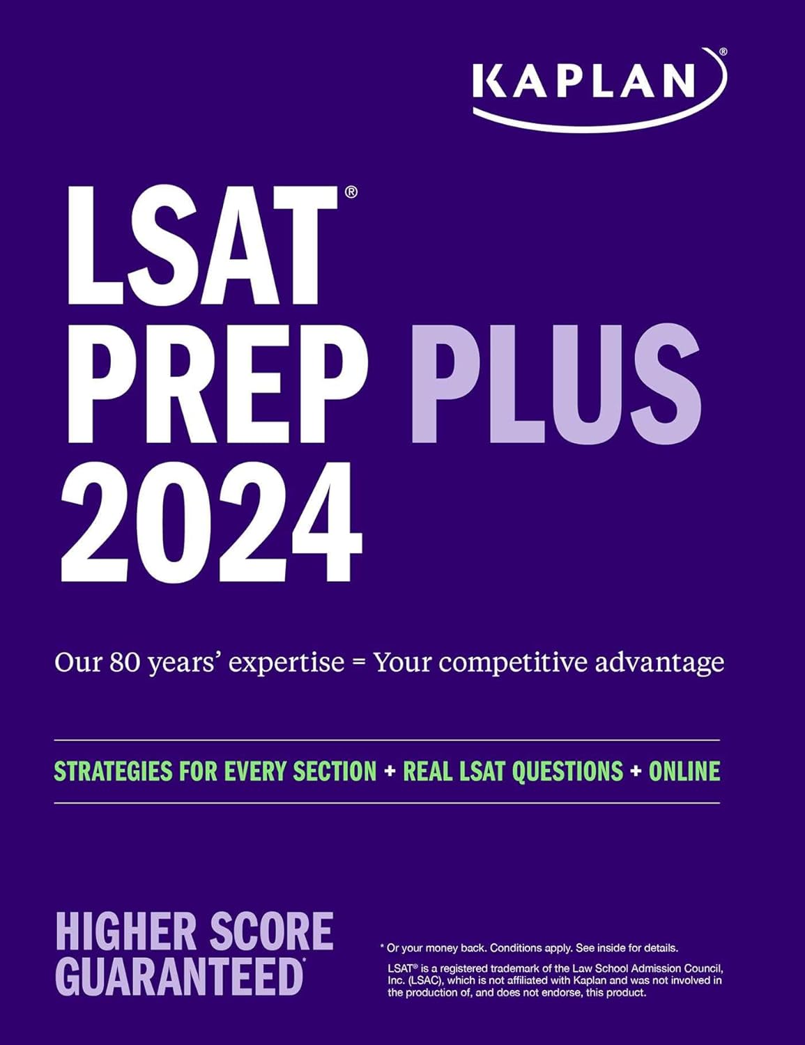 LSAT Prep Plus 2024: Strategies for Every Section + Real LSAT Questions + Online: With "New Section" (Kaplan Test Prep)-0