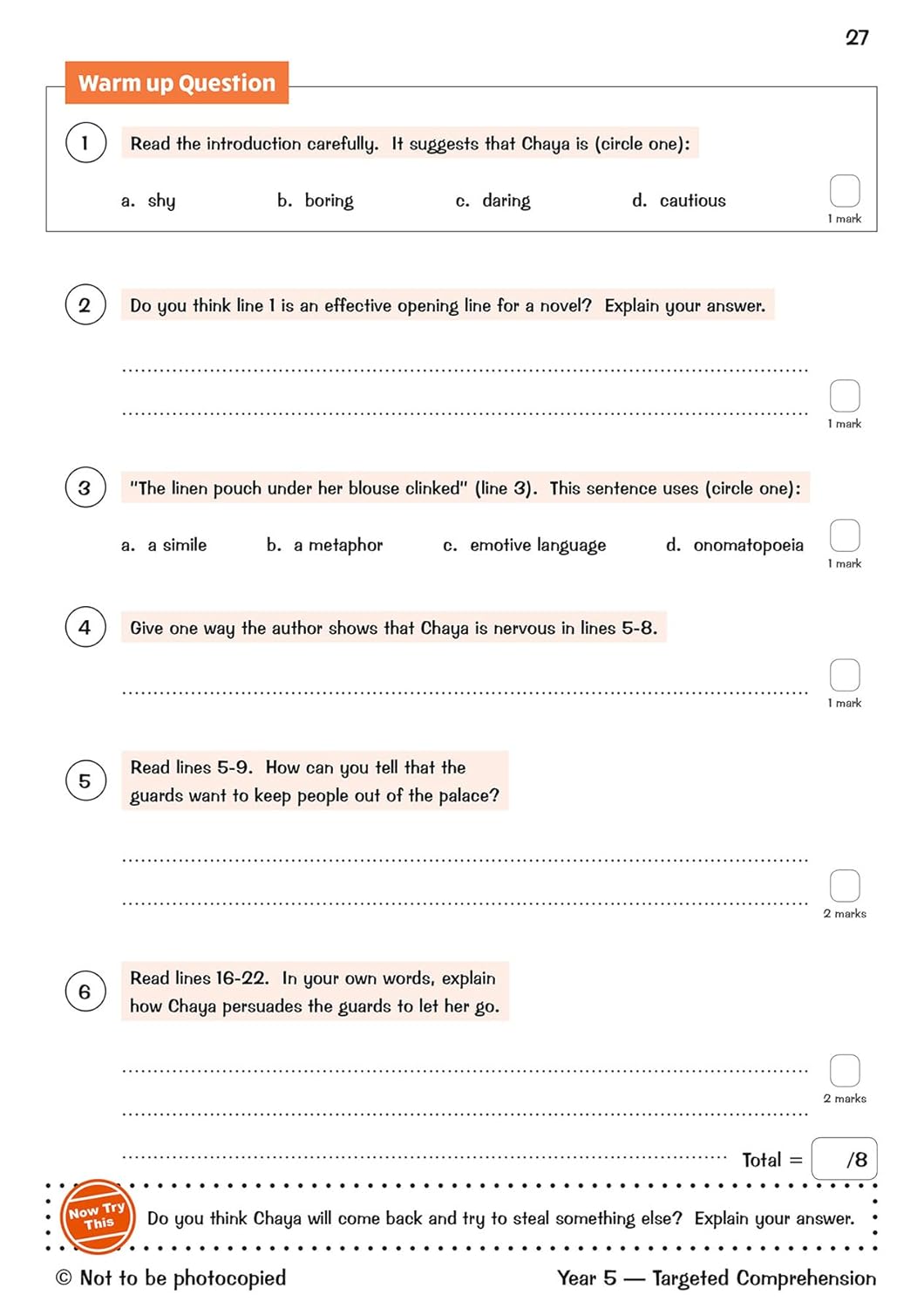 KS2 English Year 5 Reading Comprehension Targeted Question Book - Book 1 (with Answers) (CGP Year 5 English)-4