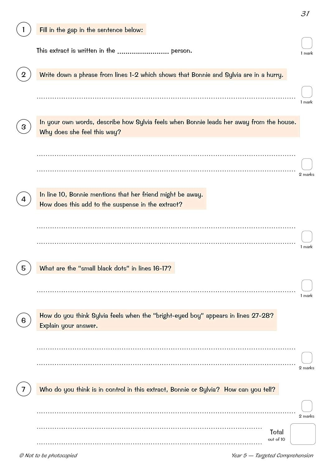 KS2 English Year 5 Reading Comprehension Targeted Question Book - Book 1 (with Answers) (CGP Year 5 English)-6