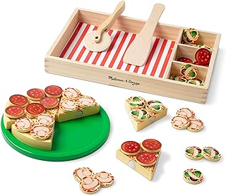 Melissa & Doug Wooden Pizza | Wooden Toys | Pretend Play | Play Food for Kids | 3+ | Gift for Boy or Girl