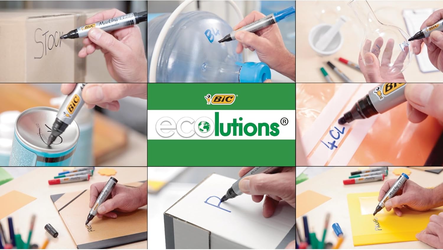 BIC Marking 2300 ECOlutions, Multi-Surface Black Permanent Markers, Ideal for School, Low-Odour Ink, Pack of 12-4