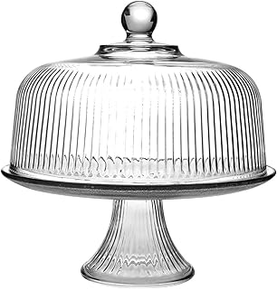 Anchor Hocking Cake Stand with Dome Plateau with Bell Jar Monaco Punch Bowl, 28 x 28 x 28 cm