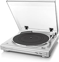 Denon DP29FE2 Record Player for Vinyl Records, Vinyl Turntable, MP3 and WAV, 33/45 RPM, Built-in Phono Equalizer, Including Removable Dust Cover and MM Cartridge, MC Compatible, Silver