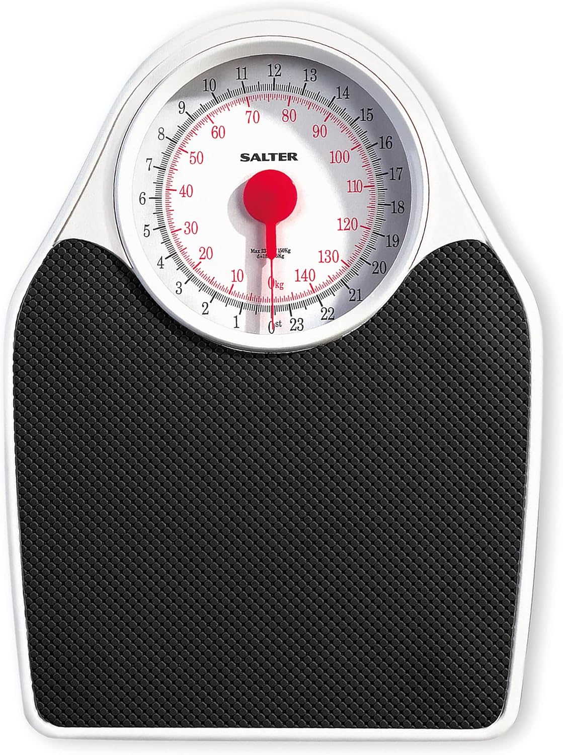 Salter 145 BKDR Doctor Style Bathroom Scale - Mechanical Weighing Scales For Body Weight, Easy Read Dial & Rotating Pointer, Large Platform With Non-Slip Mat, Weighs Up To 150 kg/ 23 st 7 lbs-0