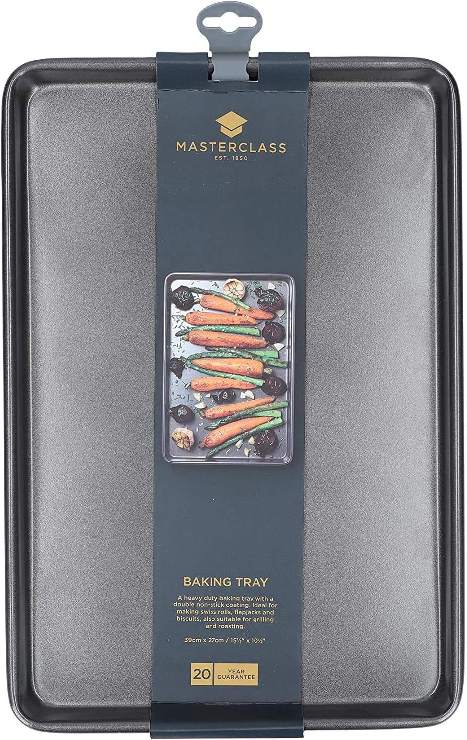 MasterClass Large Baking Tray with PFOA Non Stick, Robust 1 mm Carbon Steel, 39 x 27 cm-2