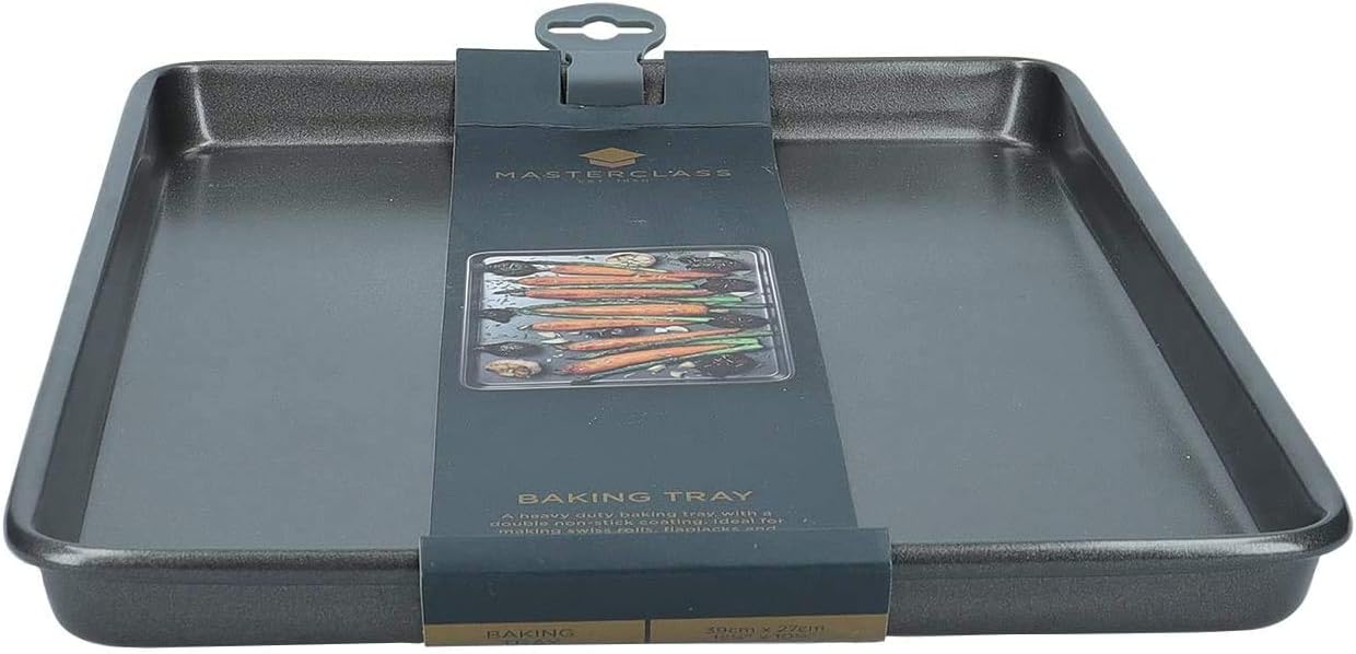 MasterClass Large Baking Tray with PFOA Non Stick, Robust 1 mm Carbon Steel, 39 x 27 cm-3