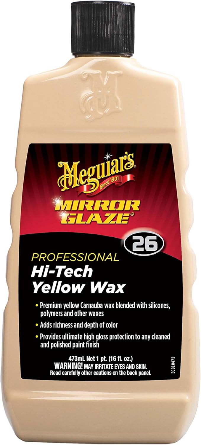 Meguiar's Mirror Glaze 26 Professional Hi-Tech Yellow Car Wax Liquid 473ml M2616-0