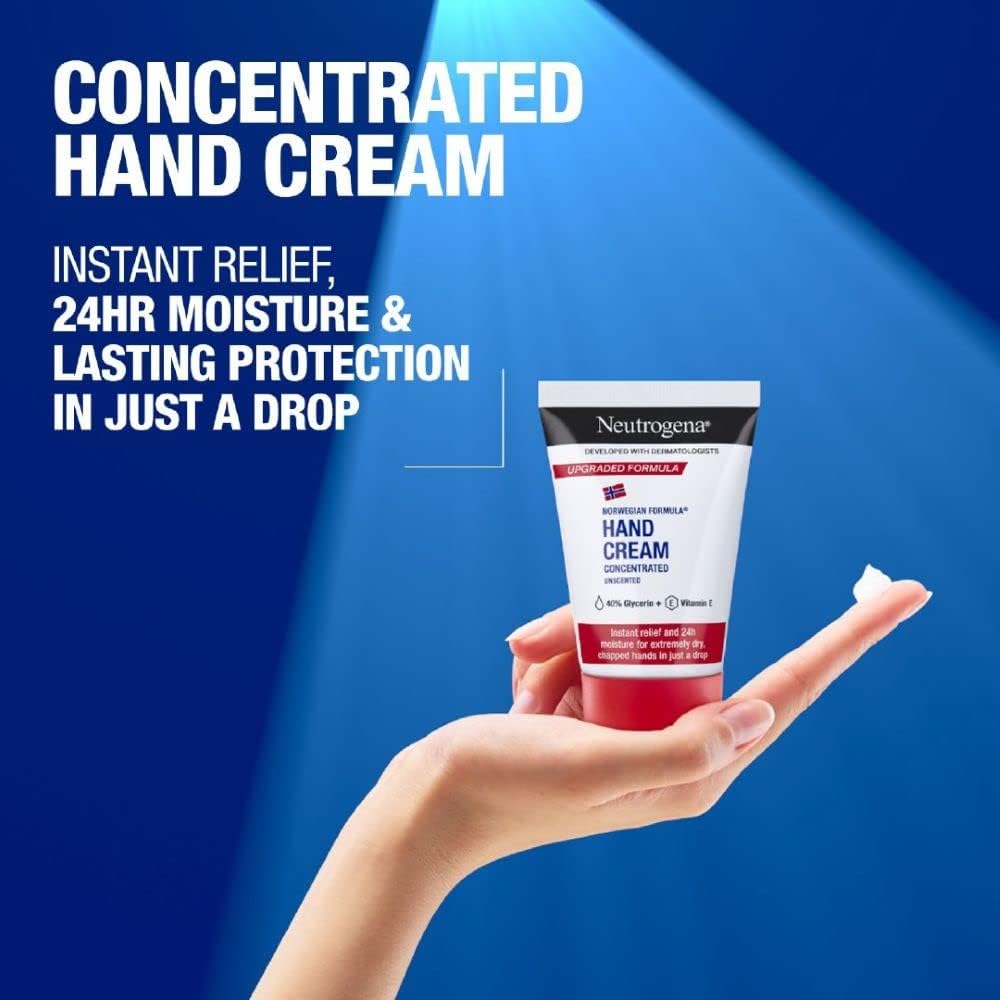 Neutrogena Norwegian Formula Concentrated Unscented Hand Cream (1x 50ml), Hand and Nail Cream for Immediate and Lasting Relief from Dry Skin and Chapped Hands, Hand Lotion with Glycerine and Vitamin E-1