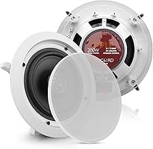 Pyle PDIC61RD 2-Way Flush Mount In-Ceiling Stereo Speakers Pair, 200 Watt, 6.5-Inch Size, White