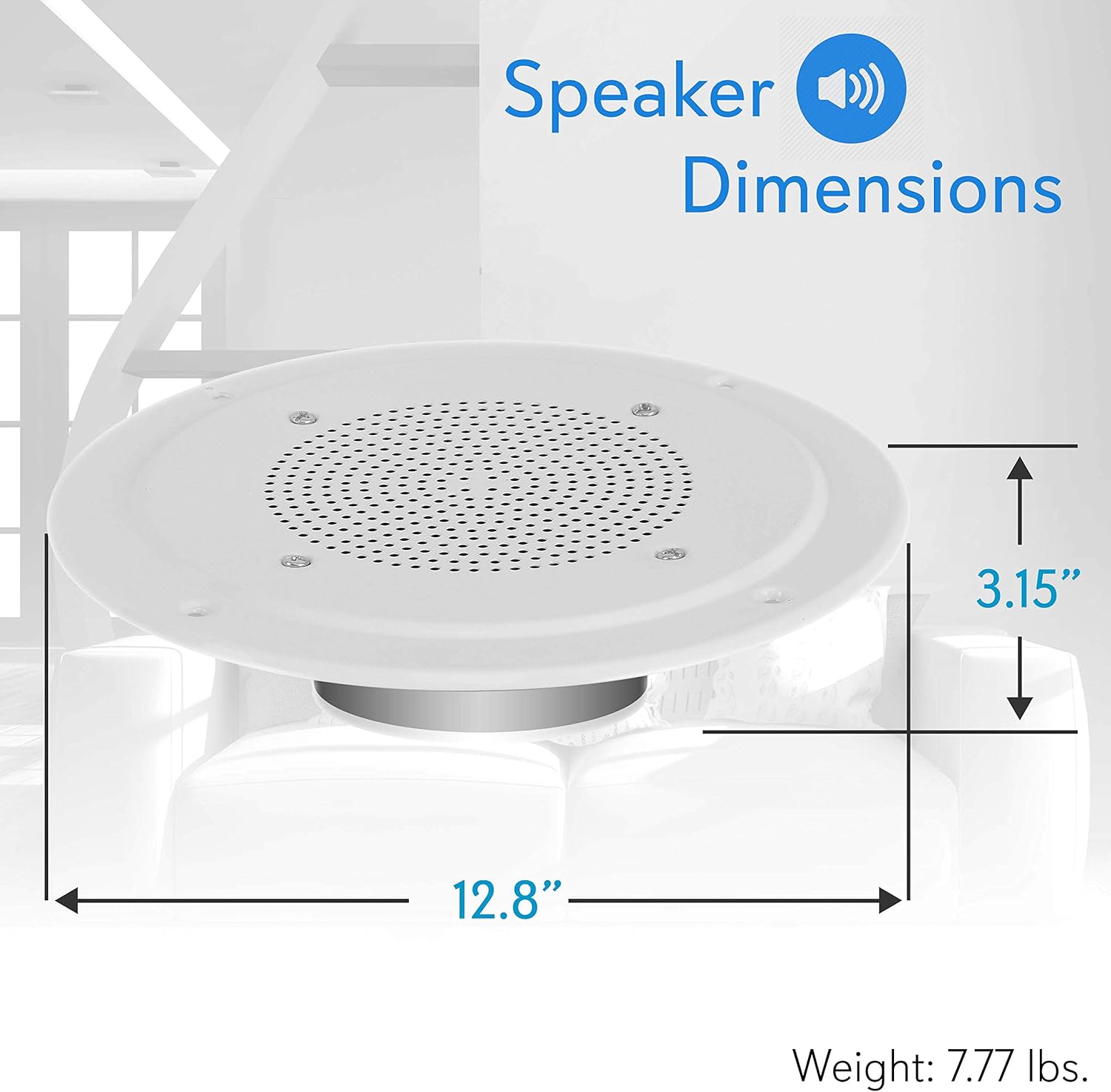 Pyle Home PDICS8 8-Inch Full Range In-Ceiling Speaker System with Transformer - Black-5