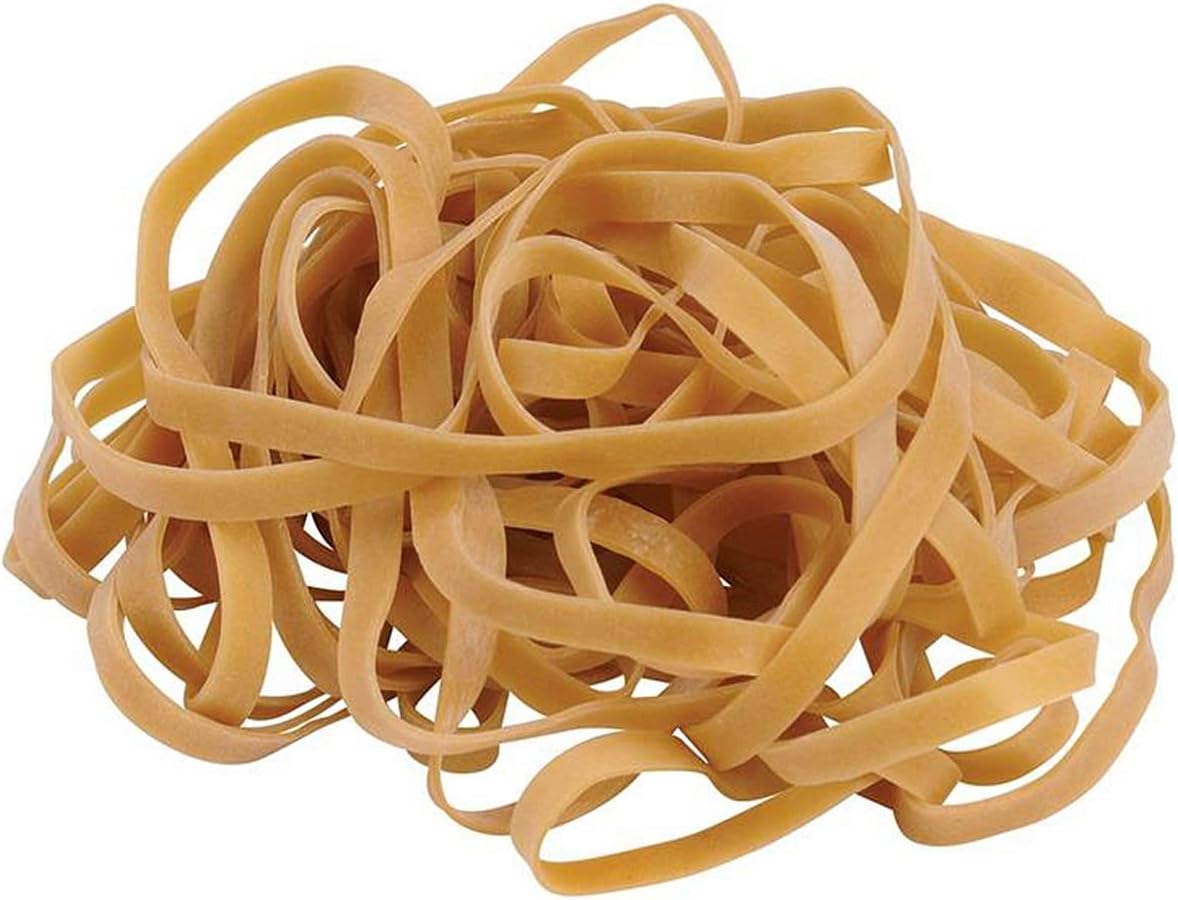 Q-Connect Rubber Bands No.69 150 x 6mm 500g KF10554,yellow|grey|brown|white-1