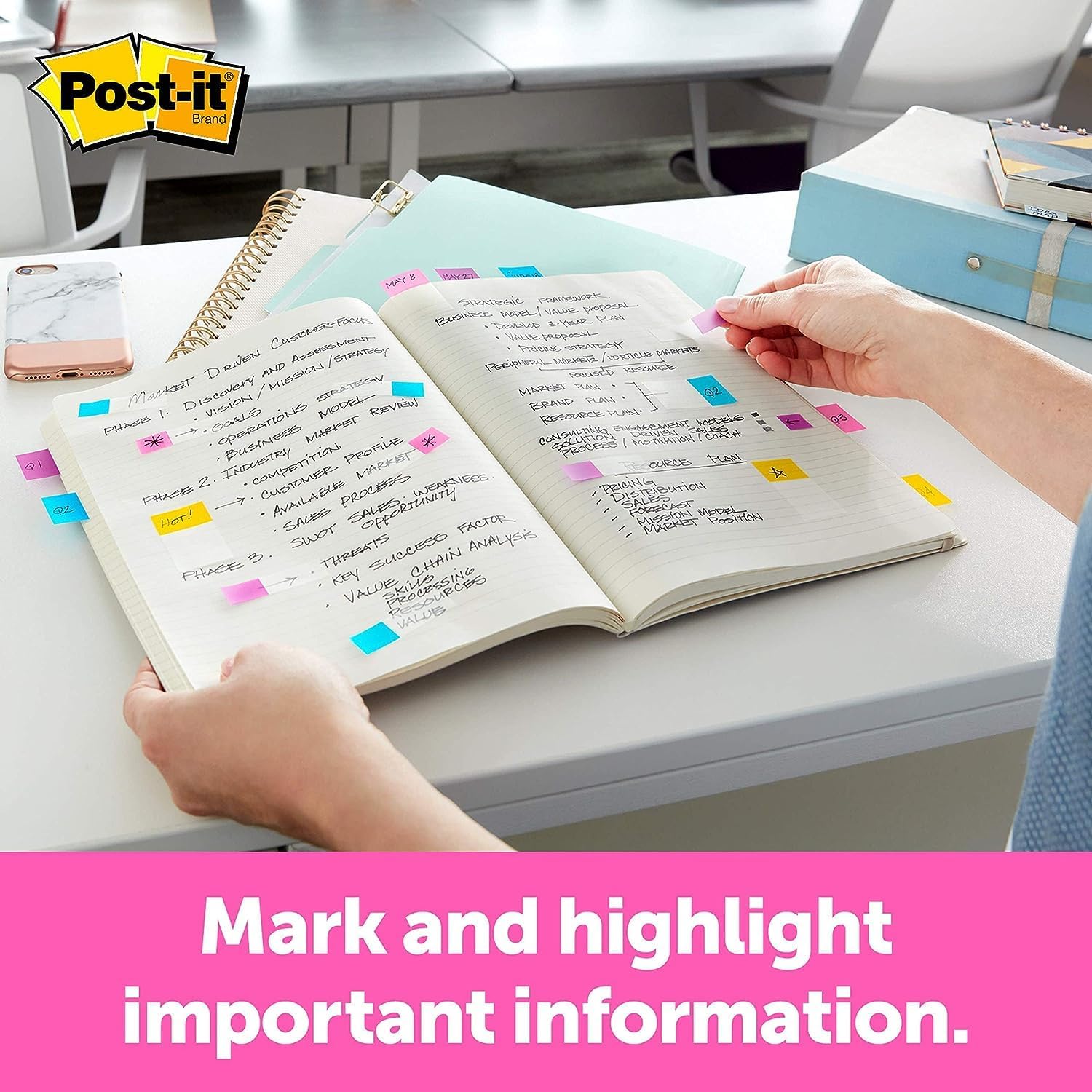 Post-it Index Medium, Assorted Colours, 6 Dual Packs of 50 Sheets + 2 Dual Packs FREE-1