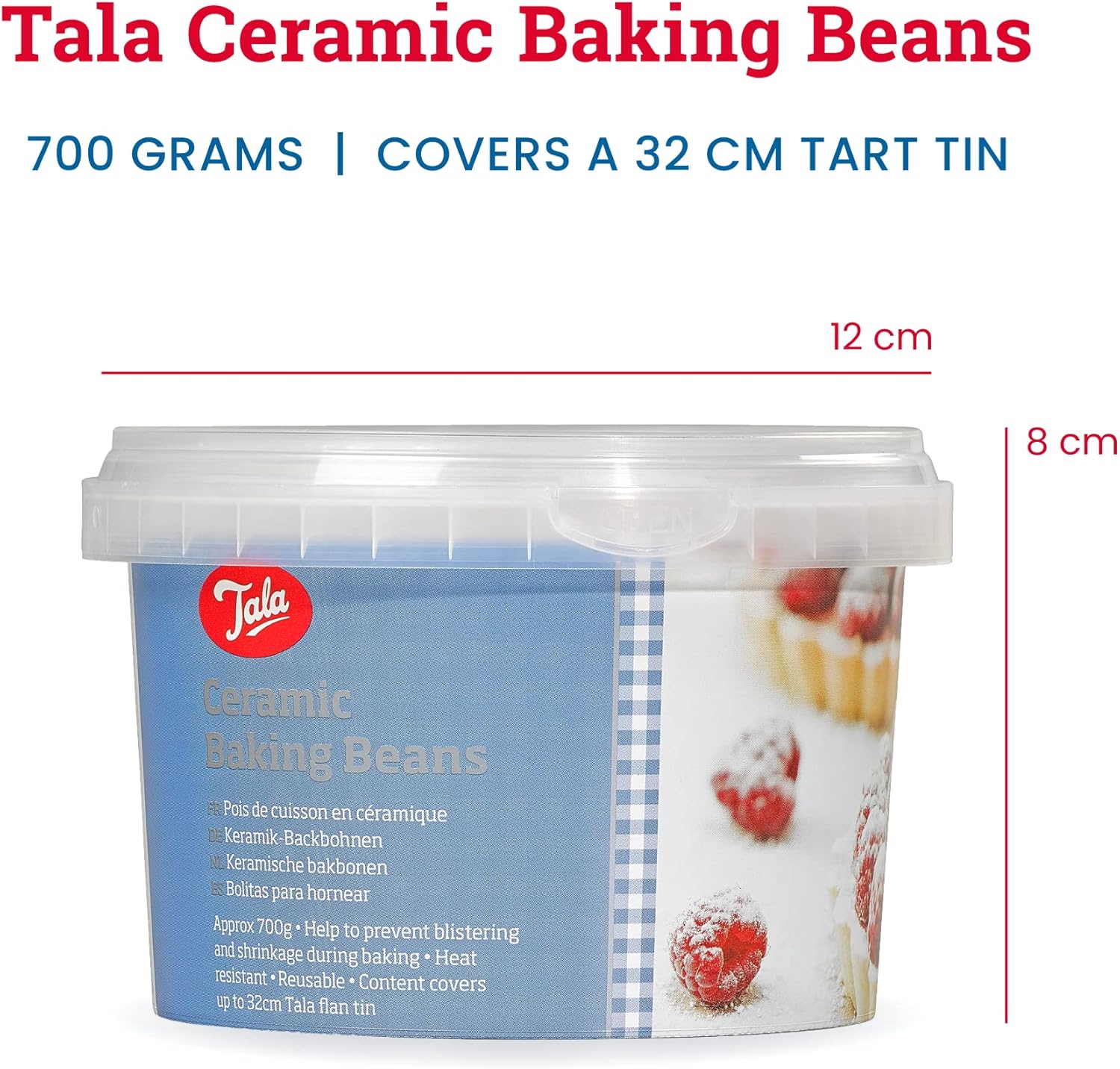 Tala Ceramic Baking Beans - Reusable Heat Resistant Blind Weights - Oven Beads for Pies, Tarts, and Pastry Crusts - Baking Accessories - Approx. 700g, 32 inch-1