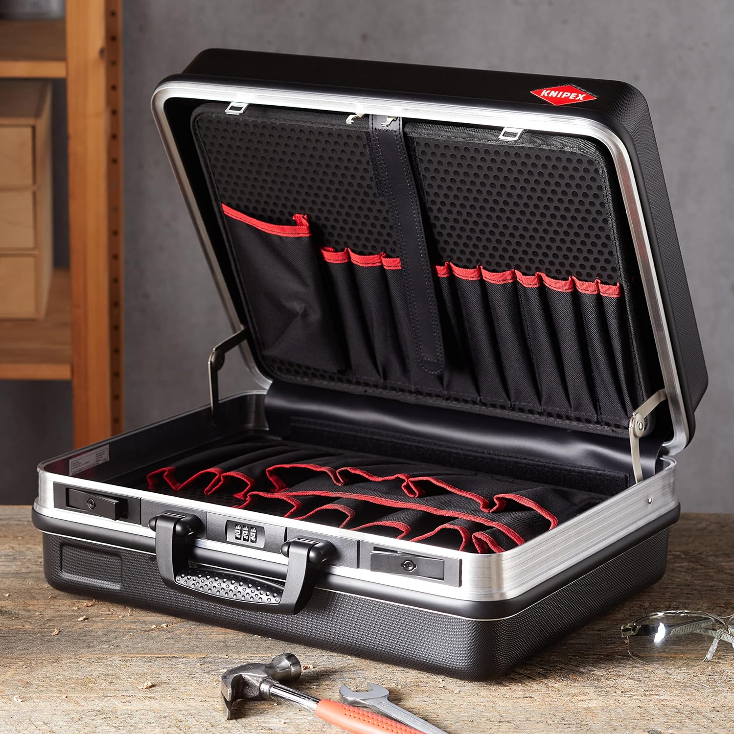 KNIPEX Tool Case "Basic", Empty, 41 Inserting Options, 27 L Volume, 465 x 200 x 410 mm, Empty Tool Box, Tool Case, 00 21 05 LE-1