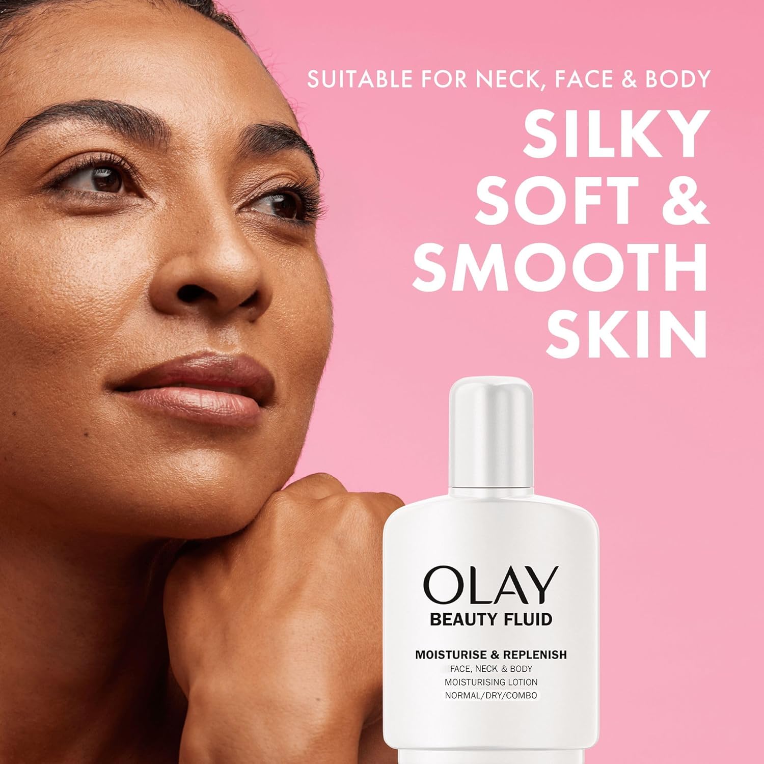 Olay Beauty Fluid Moisturise & Replenish Face, Neck And Body Lotion, For Silky Soft And Smooth Skin,200ml-4