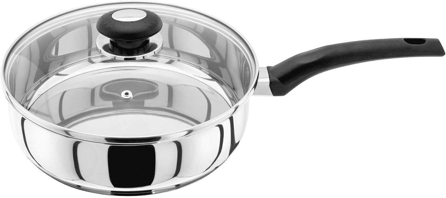 Judge Essentials HP18 Stainless Steel Large Saute Pan 24cm, Induction Ready, Oven Safe, 10 Year Guarantee-0