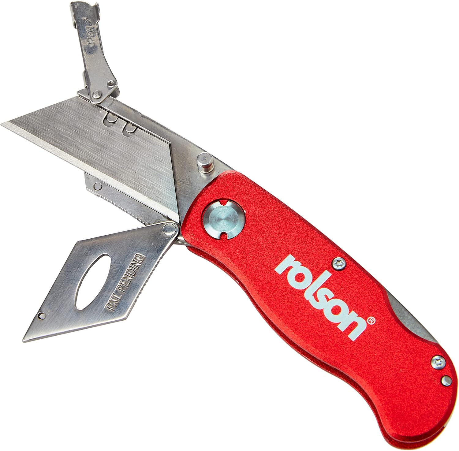 Rolson 62845 Folding Lock-Back Knife, Red, Grey-1