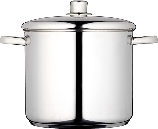 MasterClass Stock Pot With Lid 8.5L/24cm, Induction-Safe, Stainless Steel, Silver