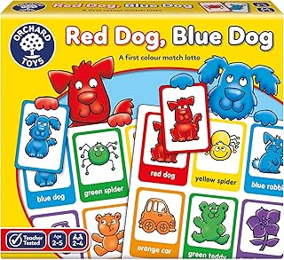 Orchard Toys Red Dog Blue Dog Lotto Game, A Fun First Matching and Memory Game, Perfect For Children Aged 2-5, Develops Memory Skills