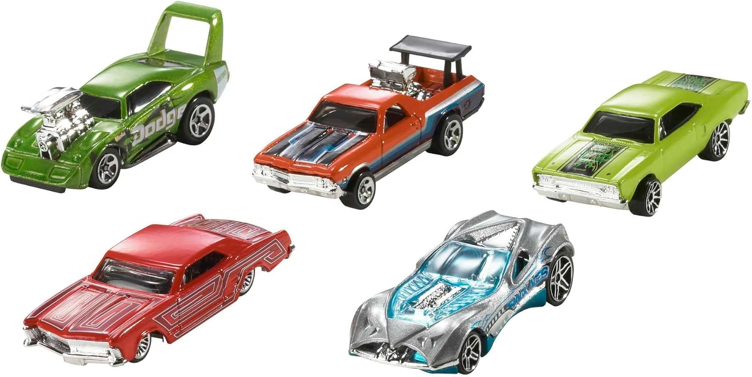 Hot Wheels Toy Cars & Trucks in 1:64 Scale, Set of 10, Multipack of Die-Cast Race or Police Cars, Hot Rods, Firetrucks or Vans (Styles May Vary), 54886-8