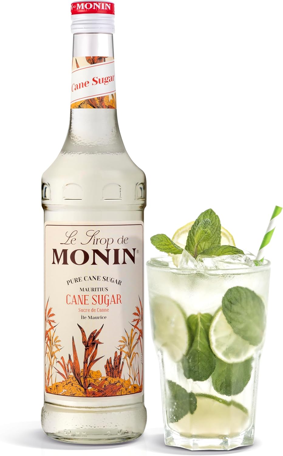 MONIN Premium Pure Cane Sugar Syrup 700ml for Cocktails and Coffees. Vegan-Friendly, Allergen-Free, 100% Natural Flavours and Colourings-1