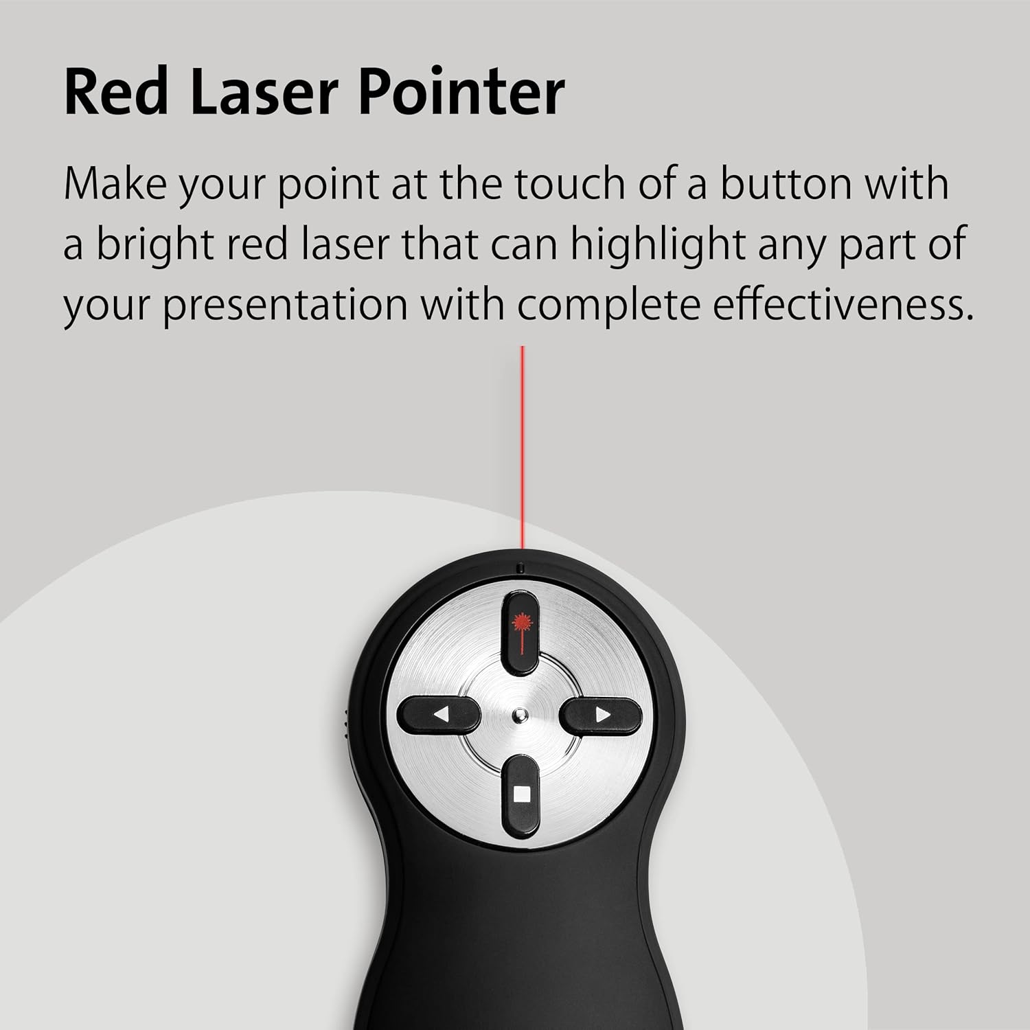 Kensington Wireless USB Powerpoint Presentation Clicker with Red Laser Pointer, Compatible with Windows & macOS - 20 m Range (K33374EUB)-2