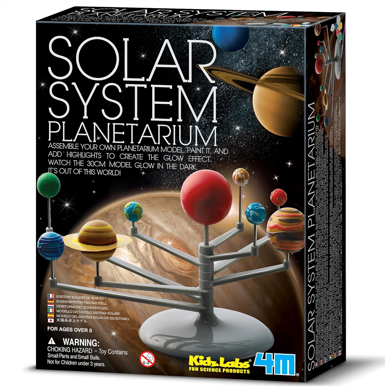 4M Kidz Labs Solar System Planetarium Model, Build you own 30cm Glow in the Dark Model, Arts and Crafts, Science Kit for Boys and Girls 8+-0