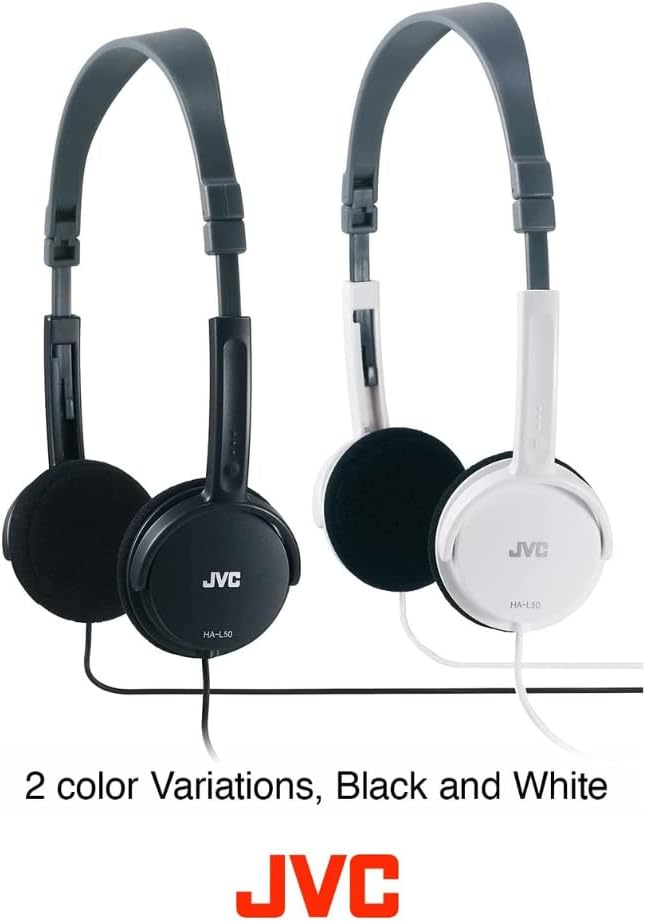 JVC Wired Lightweight Headphones - Black, ‎HA-L50-B-E-2