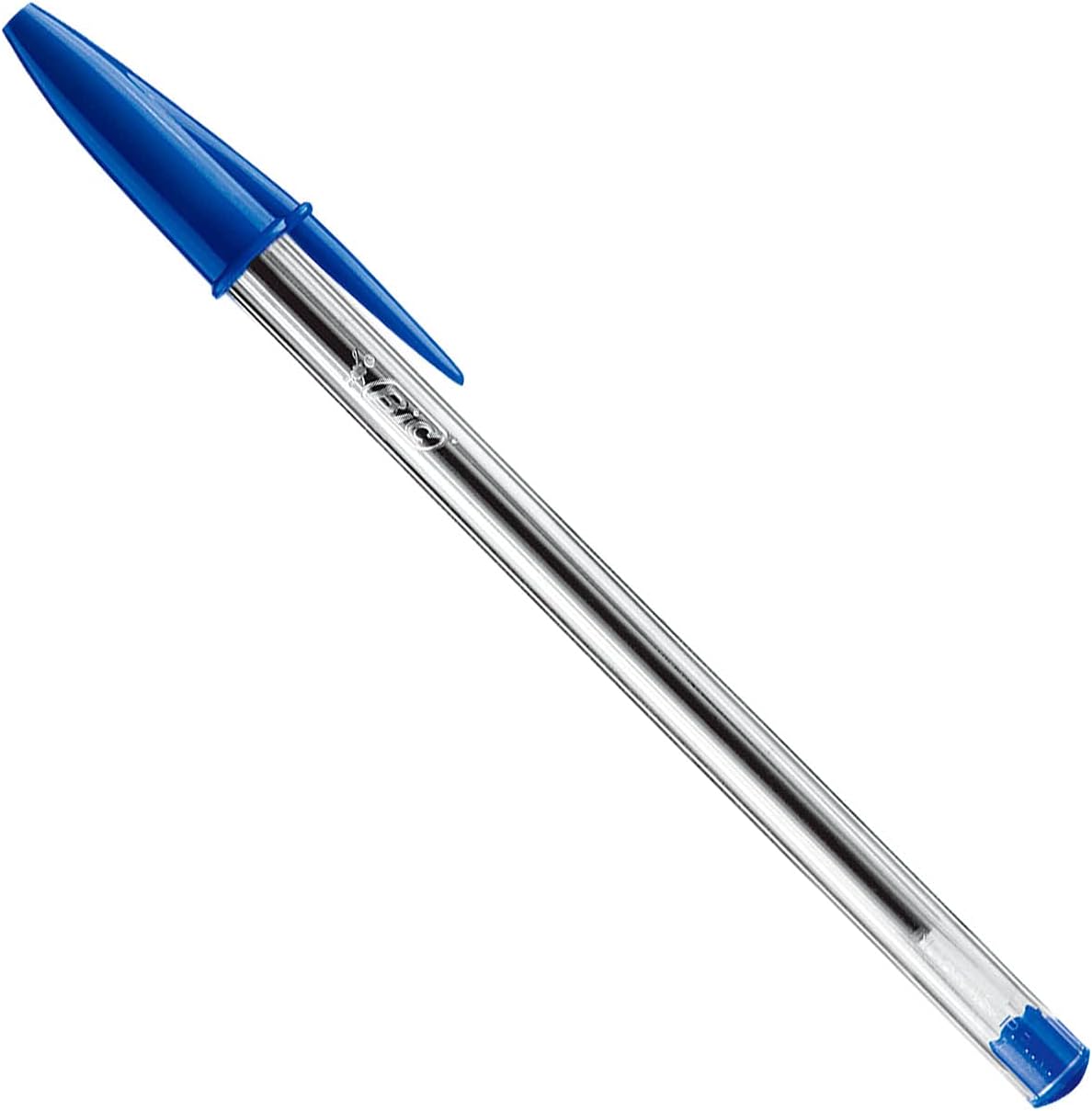 BIC Cristal Original Ballpoint Pens, Medium Point (1.0 mm) Every-Day Writing Pens with Clear Barrel, Blue, Box of 50-1