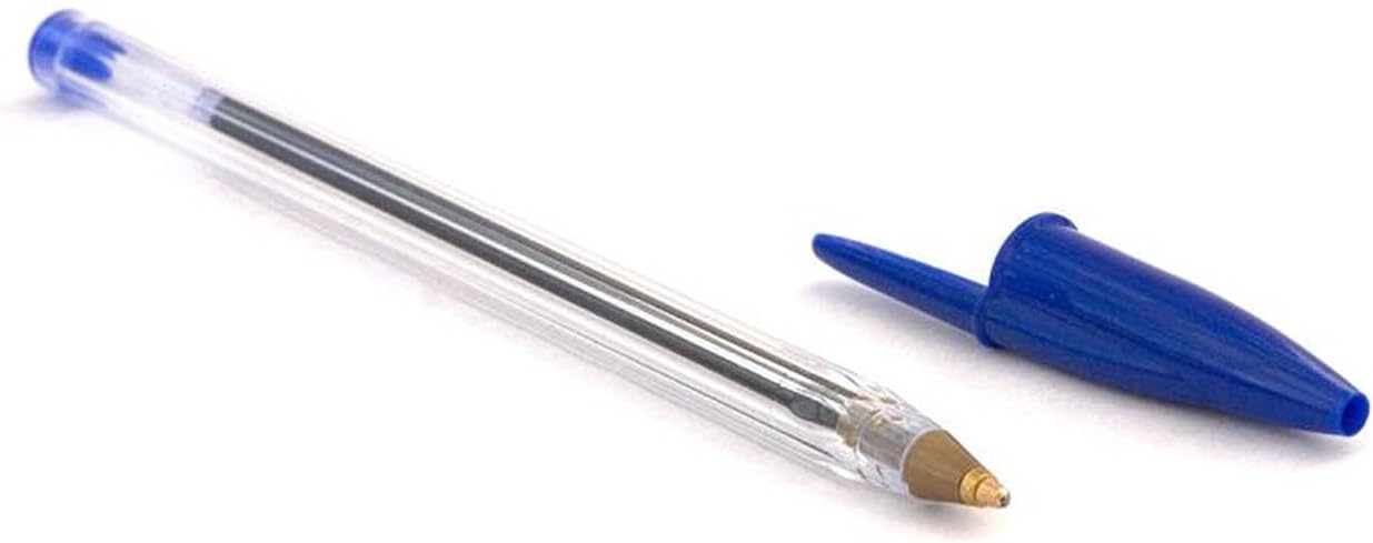 BIC Cristal Original Ballpoint Pens, Medium Point (1.0 mm) Every-Day Writing Pens with Clear Barrel, Blue, Box of 50-3