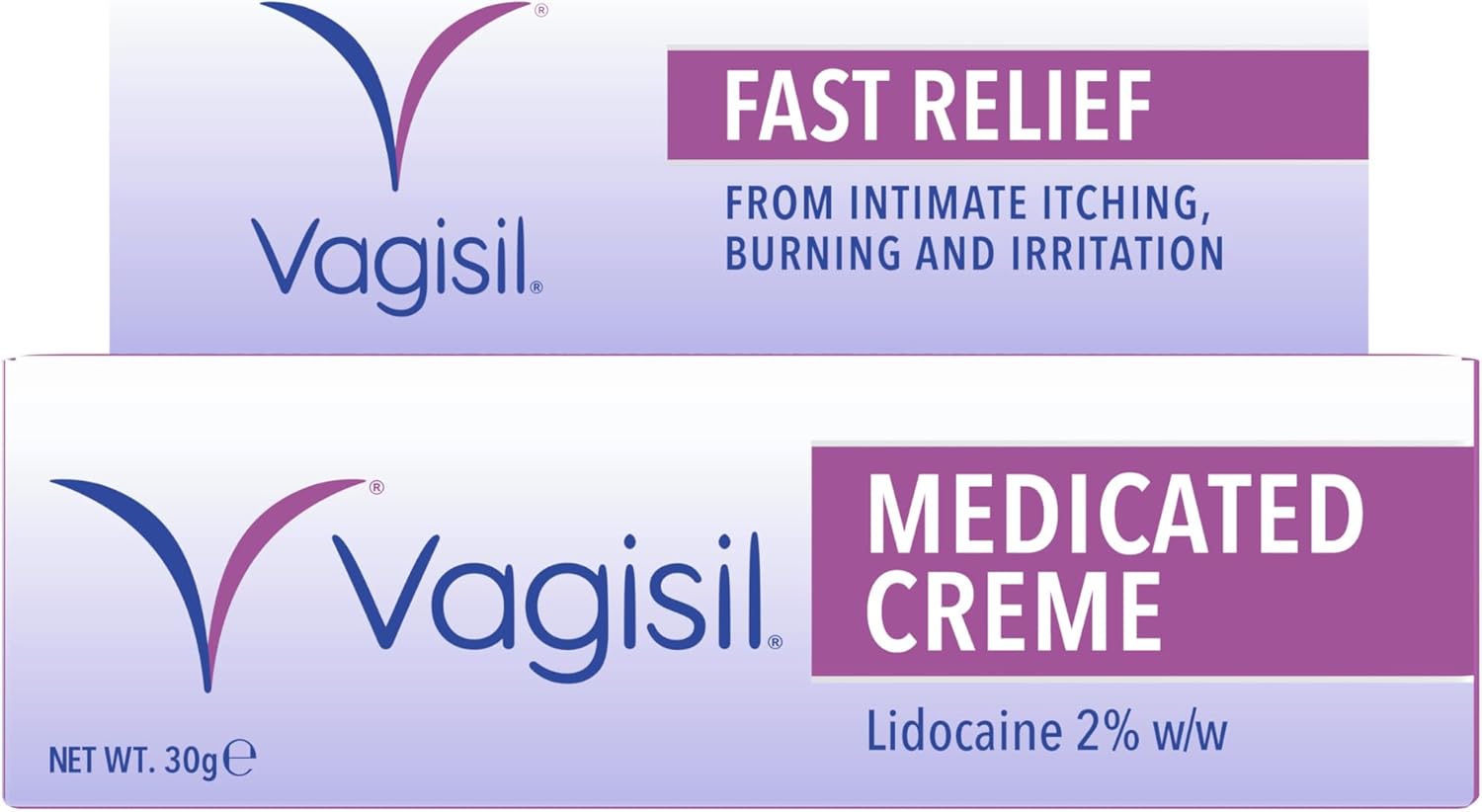 VAGISIL Medicated Creme For Women with Lidocaine, Fast Relief from Intimate Itch, Burning & Irritation, Non-Staining & Non-Greasy Anaesthetic Formula, Medicated Cream, 30 g ( Pack of 1)-0