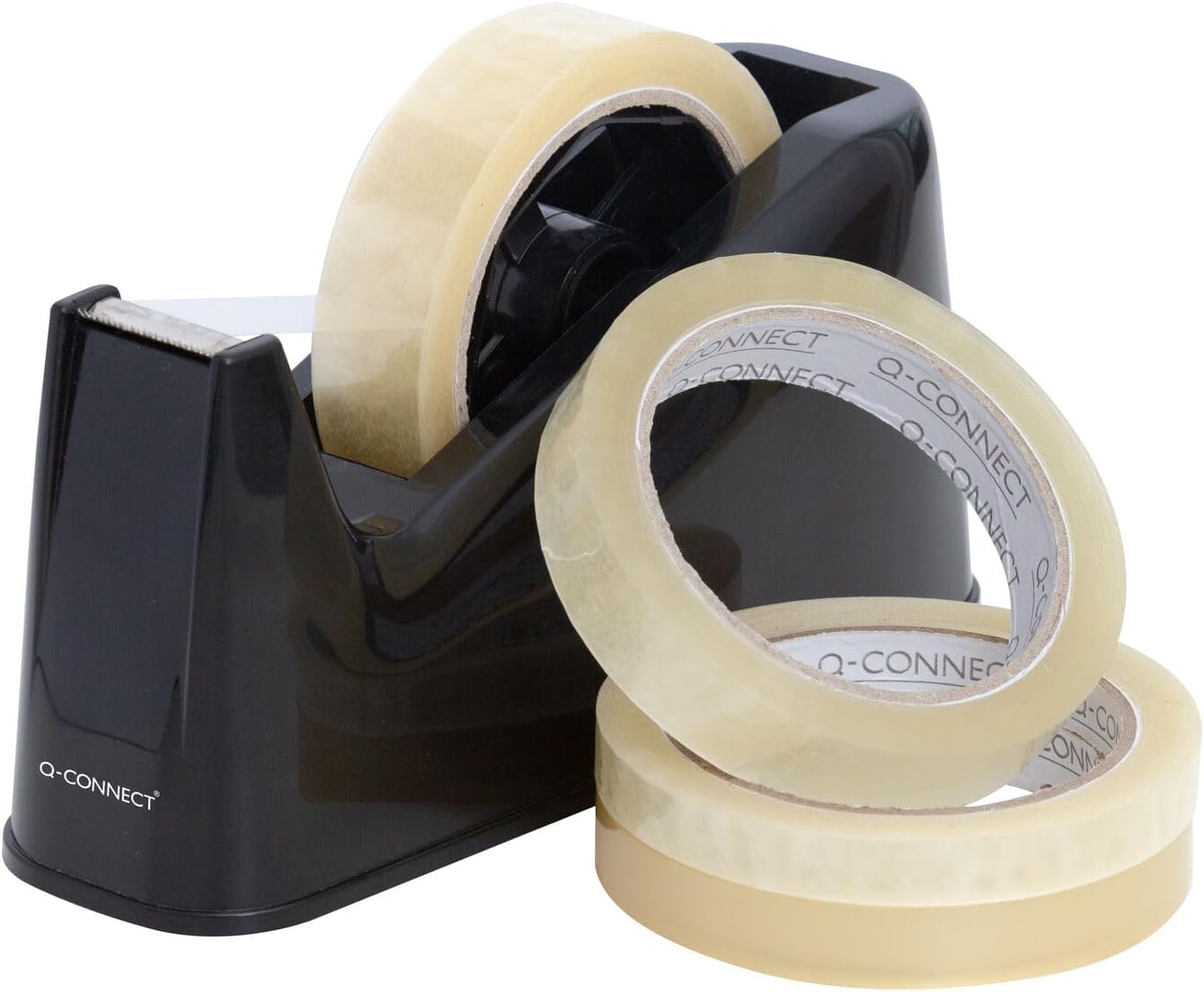 Q-Connect Tape Dispenser Extra Large for 25mm x 33/66m Tape Black-1