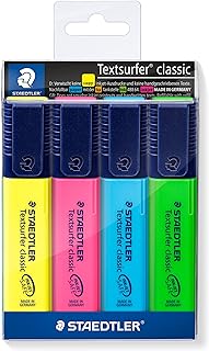 STAEDTLER 364 WP4 Textsurfer Classic Highlighter - Assorted Colours (Pack of 4)