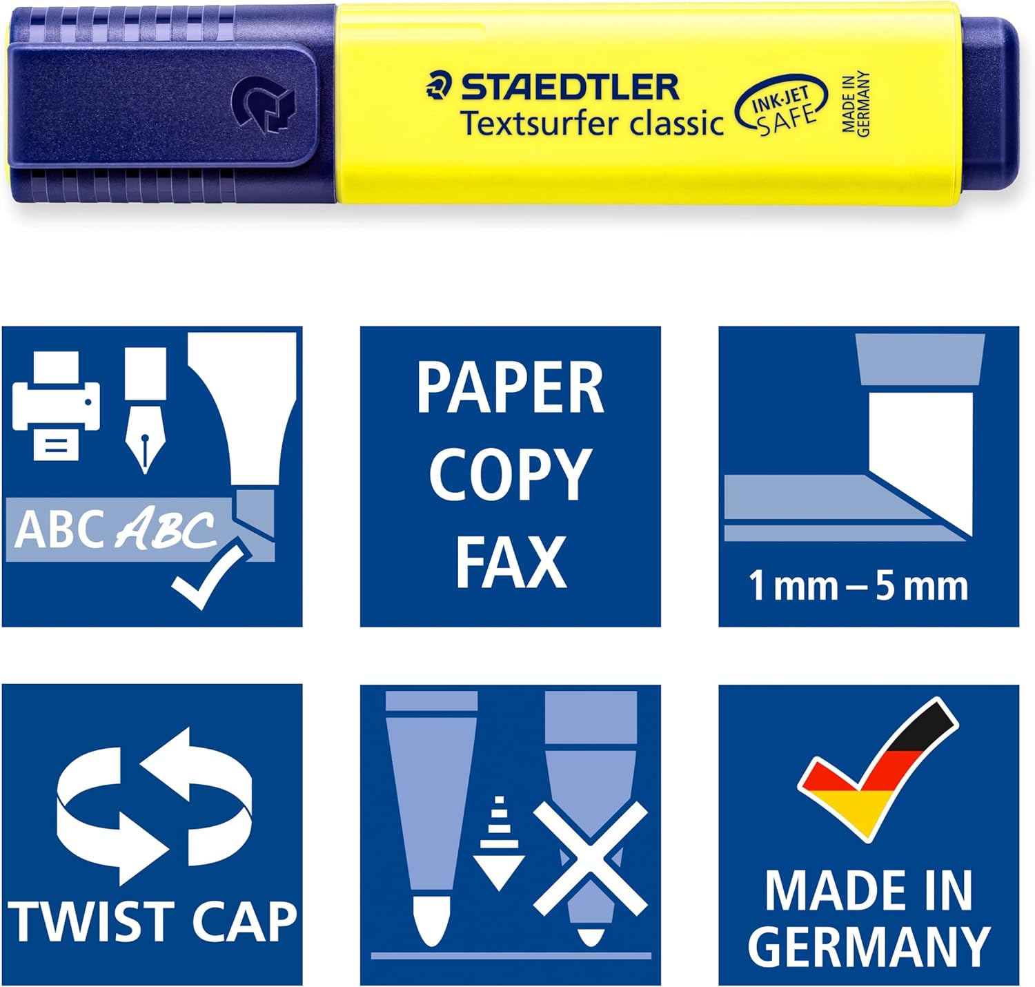 STAEDTLER 364 WP4 Textsurfer Classic Highlighter - Assorted Colours (Pack of 4)-5