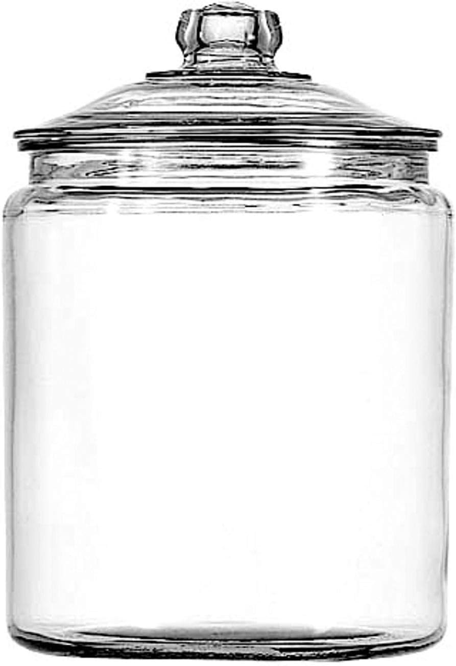 Anchor Hocking Glass Storage Pot Heritage, White, 23 x 23 x 34.5 cm-0