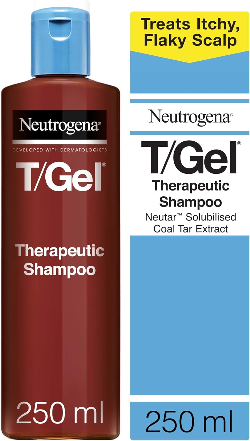 Neutrogena T/Gel Therapeutic Shampoo For Flaky, Itchy Scalp (1x 250ml), Anti-Dandruff Shampoo for the treatment of Scalp Psoriasis, Seborrheic Dermatitis and Dandruff, Medicated Shampoo for Itchy and Flaky Scalp-0