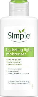 Simple Kind to Skin Hydrating Light Moisturiser Skin Care Product with Pro-Vitamins B5 and E for 12-Hour Moisturisation 125 ml