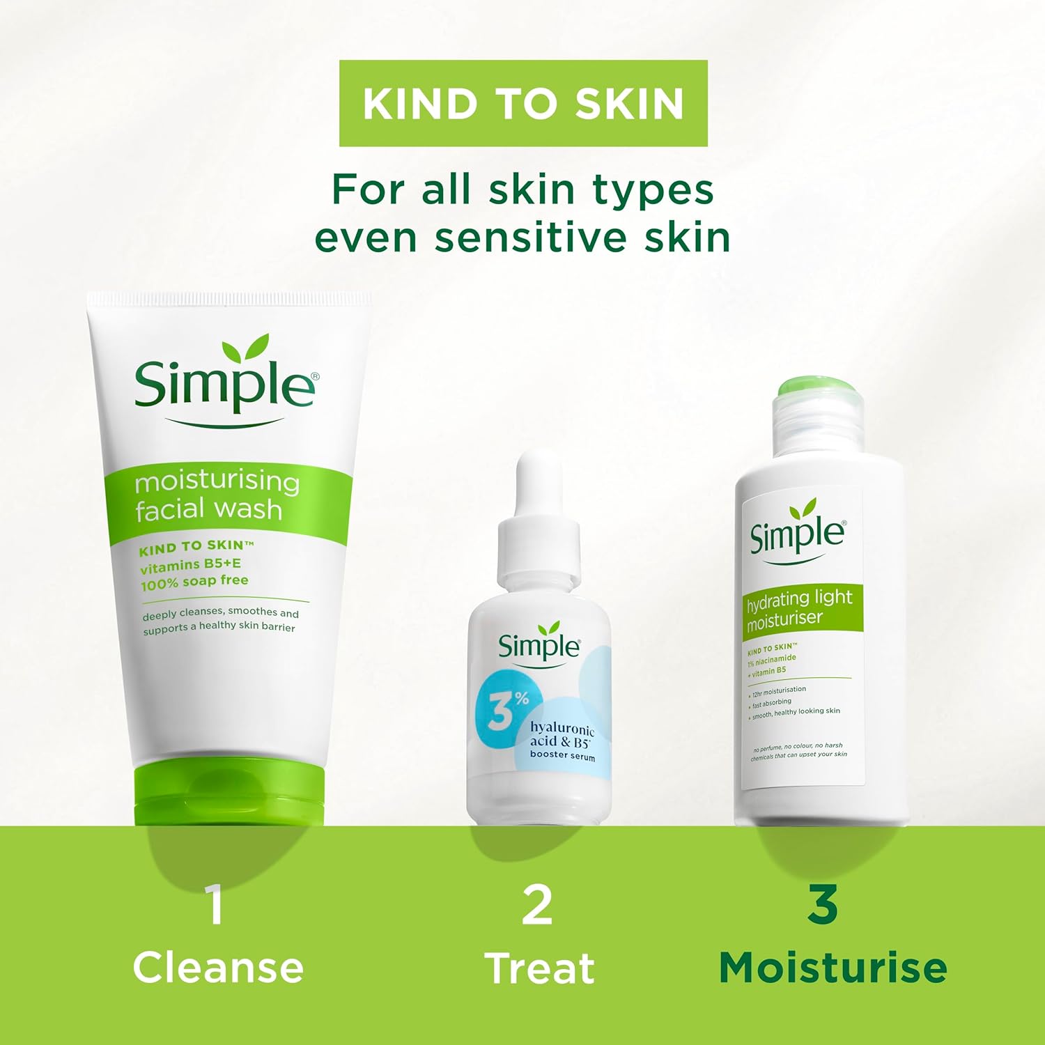 Simple Kind to Skin Hydrating Light Moisturiser Skin Care Product with Pro-Vitamins B5 and E for 12-Hour Moisturisation 125 ml-4