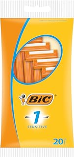 Bic 1 Sensitive, Single Disposable Razor Blade for Men, Designed for a Comfortable, Sensitive Shave, Pack of 20